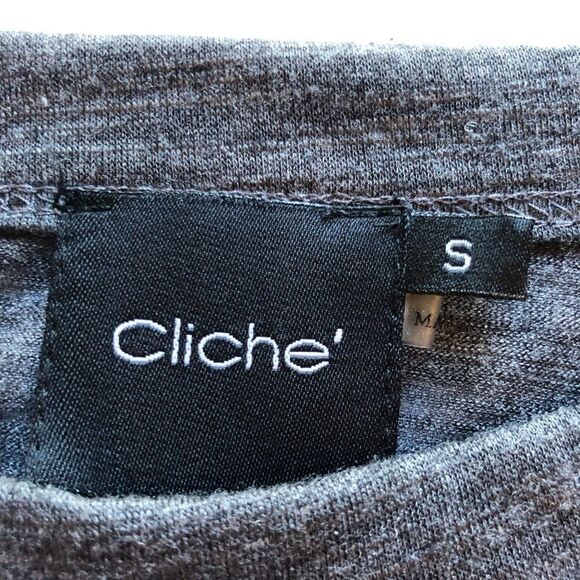 Cliche' Blouse Gray Small Long sleeve with bare shoulders - Picture 3 of 8